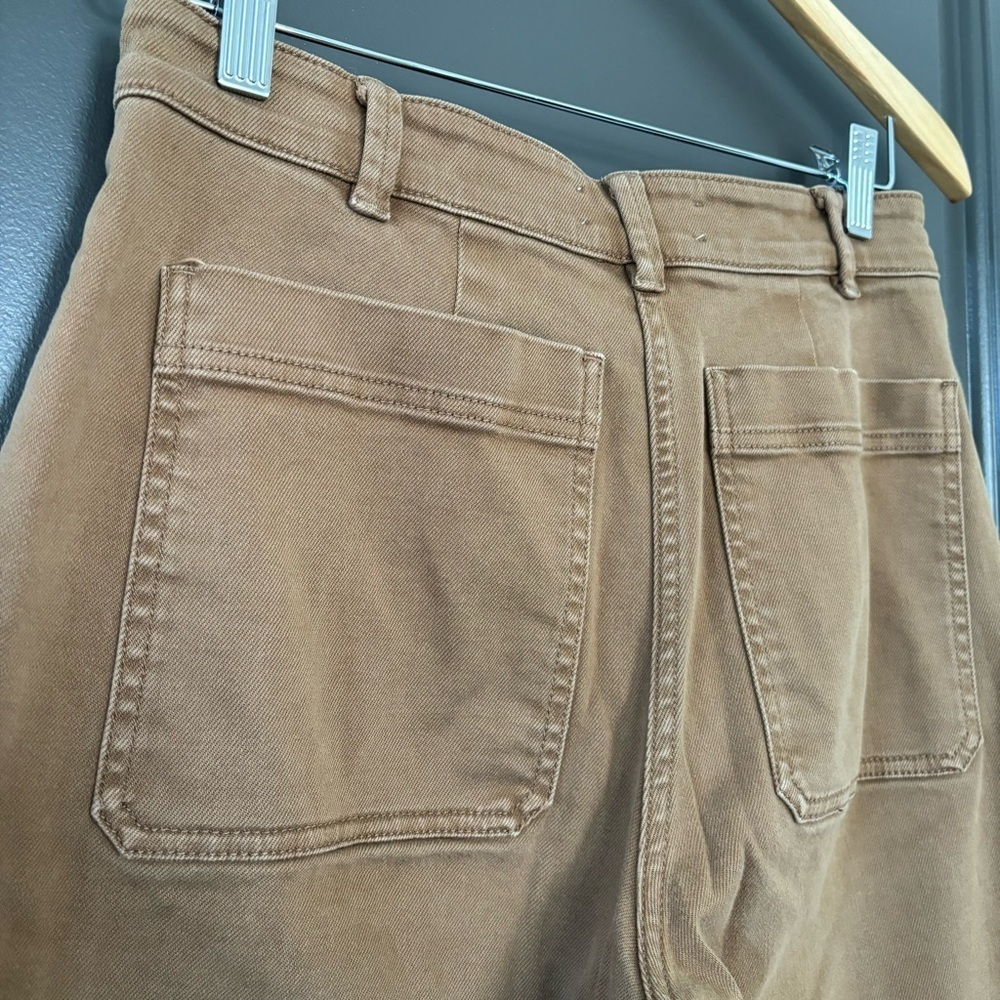 Everlane Straight-Leg Crop Barrel Jean Light Brown Mustard Carpenter Size 6 - Picture 5 of 6